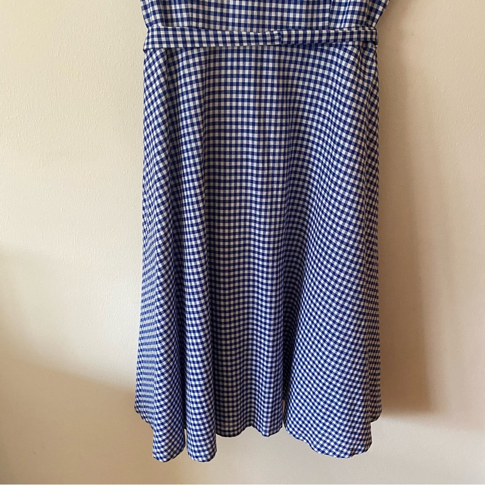 Be by Chetta B. Gingham Button Up Tie Waist A-Line Sleeveless Dress - Picture 8 of 12